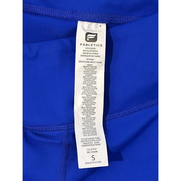 NWOT Fabletics Bike Shorts Women's size S Blue - Picture 3 of 3